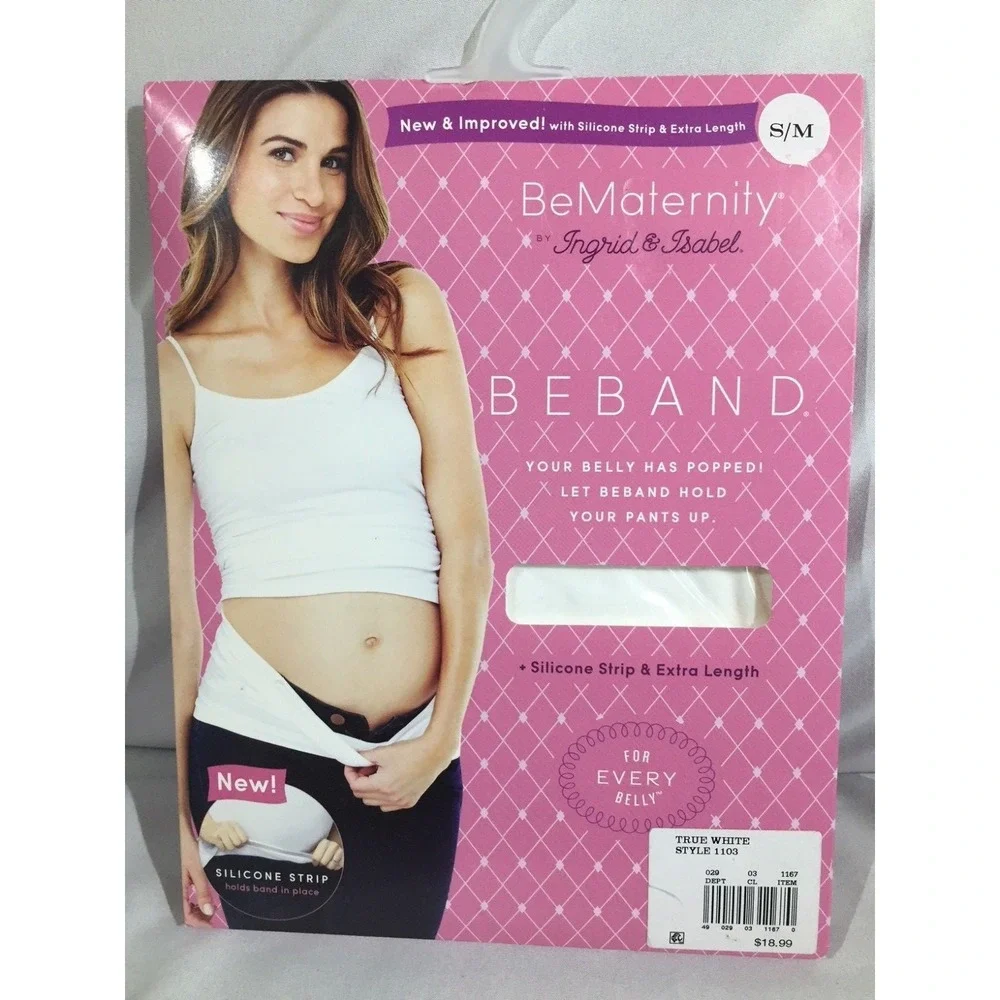 NIP BeMaternity Ingrid Isabel BEBAND‎ Extra Length & Silicone Strip White S / M